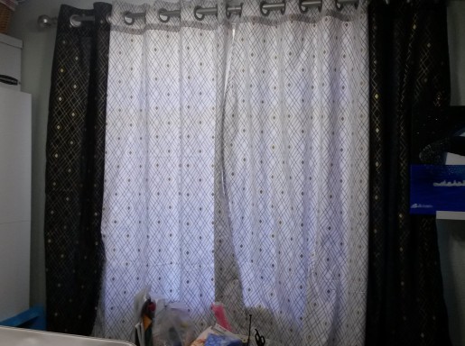 black and white curtain